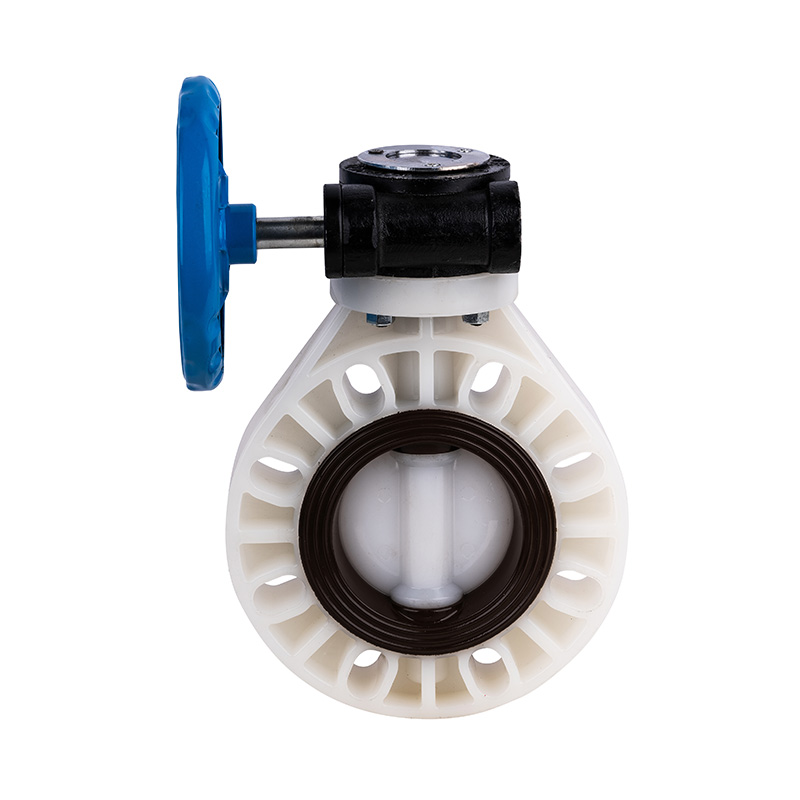 PVDF D371X-10F Snäckväxel vridspjällsventil DN40-1000 40A-1000A JIS Standard