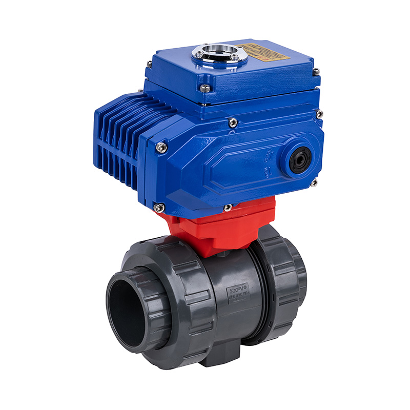 PVC-U D961F-10U elektrisk dubbelunion kulventil DN15-100 1/2'-4' ANSI Standard