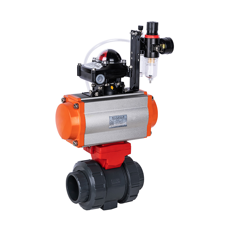 PVC-U Q661F-10 pneumatisk dubbel union kulventil DN15-100 1/2'-4' ANSI Standard