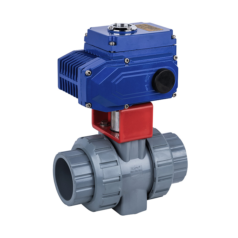 PVC-C D961F-10V elektrisk dubbelunion kulventil DN15-100 1/2'-4' ANSI Standard